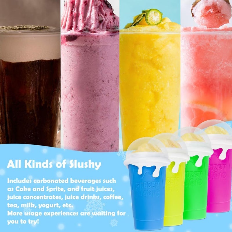 ROEDEER Large Slushie Cup 500ml,Frozen Magic Slushy Cup Maker,DIY Homemade Ice Cream,Milk Shake,Drinks Smoothie,Fruit Juice Slush Cup,Cool Stuff Gifts for Kids and Family - Pink - Image 3